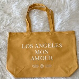 Brand New Sezane Mustard Yellow Tote Bag LA Mon Amour Tote